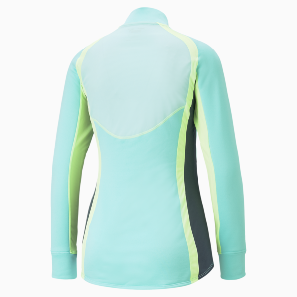individualBLAZE Women's Quarter-Zip Football Top, Electric Peppermint-Dark Night, large-ZAF