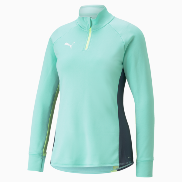 individualBLAZE Women's Quarter-Zip Football Top, Electric Peppermint-Dark Night, large-ZAF
