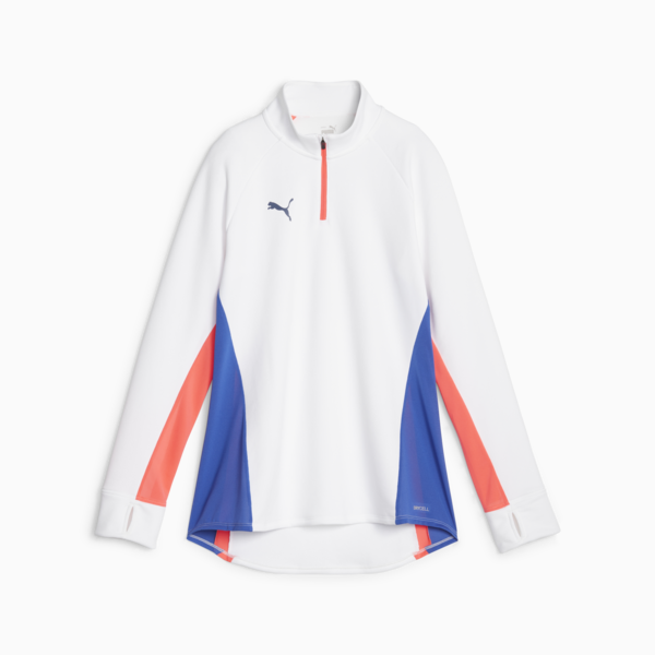 individualBLAZE Women's Quarter-Zip Football Top, PUMA White-Fire Orchid, large-ZAF