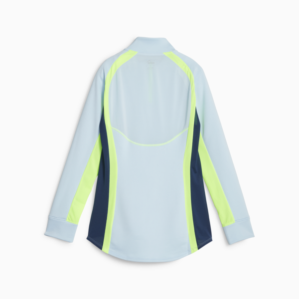 individualBLAZE Women's Quarter-Zip Football Top, Silver Sky-Persian Blue, large-ZAF