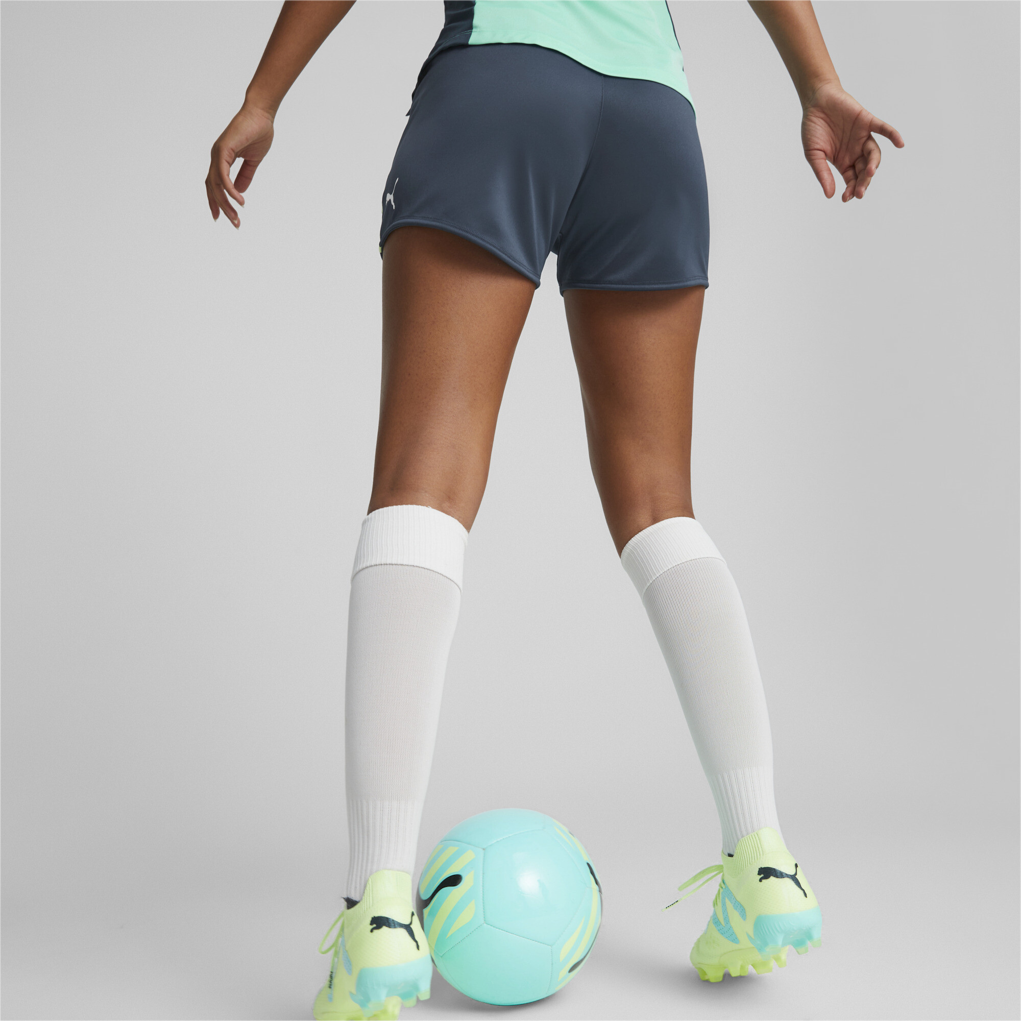 Women's Puma Individual BLAZE's Football Shorts, Blue, Size S, Clothing