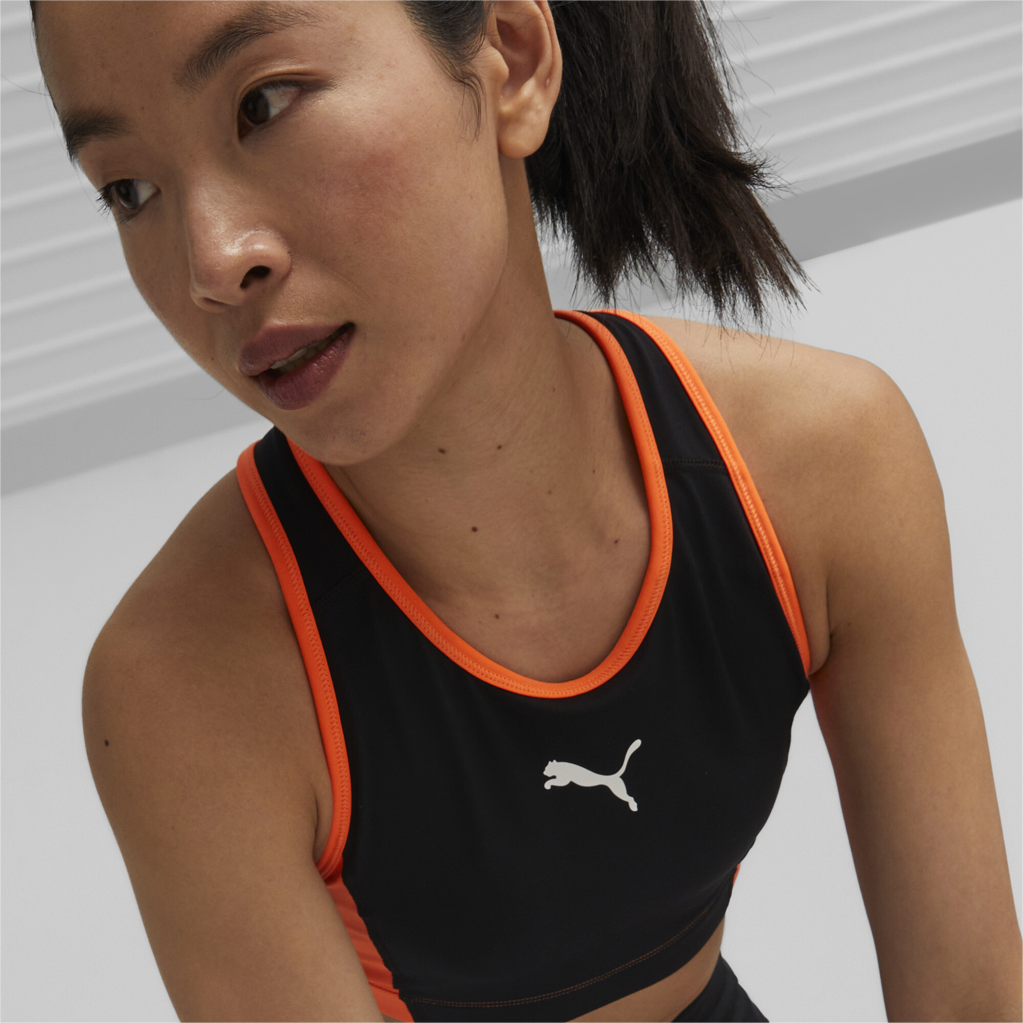 Women's Puma Individual BLAZE High Neck Football Bra, Black, Size XXL, Clothing