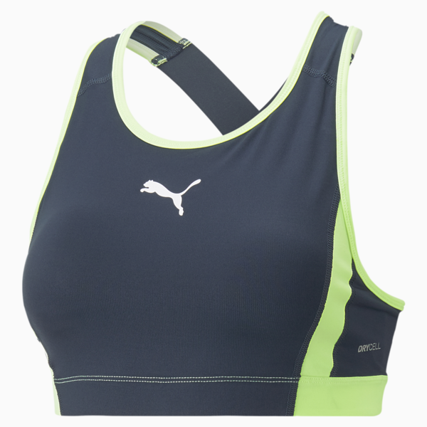 individualBLAZE High Neck Football Bra Women, Dark Night-Fast Yellow, large-ZAF