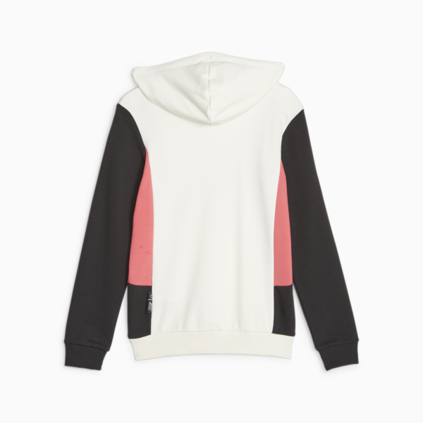 PUMA Queen Women's Football Hoodie, Electric Blush-Warm White-PUMA Black, large-ZAF