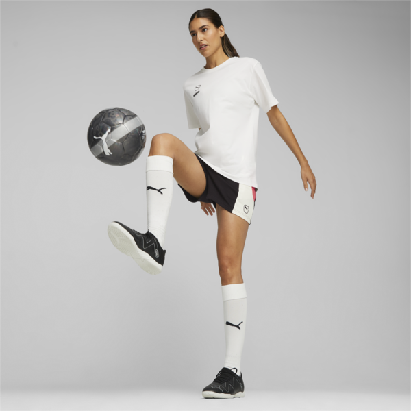 PUMA Queen Women's Football Shorts, Electric Blush-Warm White-PUMA Black, large-ZAF