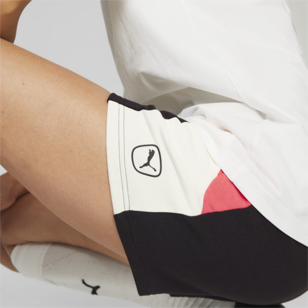 PUMA Queen Women's Football Shorts, Electric Blush-Warm White-PUMA Black, large-ZAF