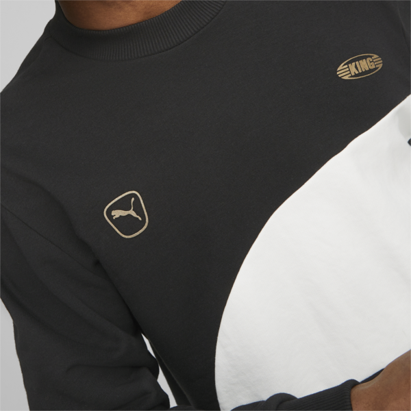 KING Top Football Crewneck Sweatshirt Men, PUMA Black-PUMA White, large-ZAF