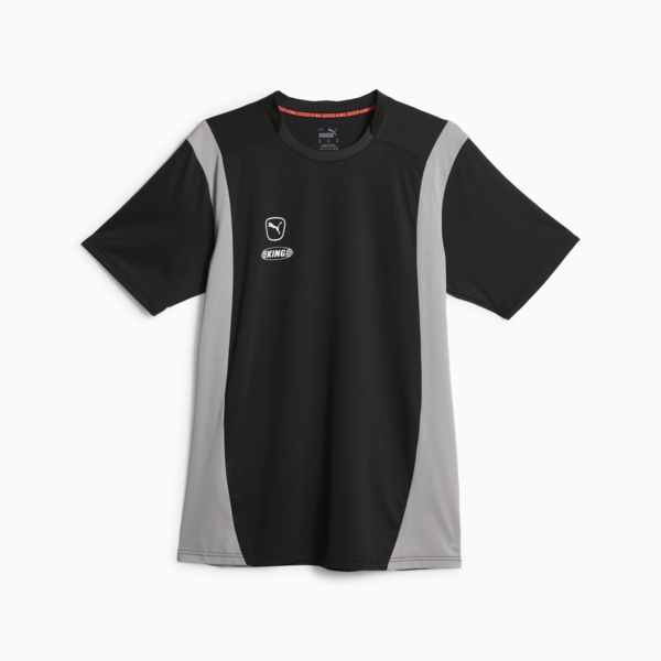 Camiseta de fútbol King Pro, PUMA Black-Concrete Gray, large-ARG