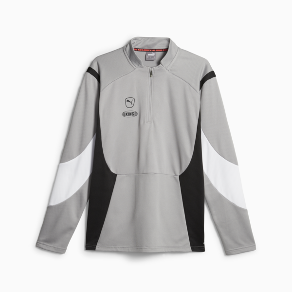 Buzo con cierre de 1/4 KING Pro, Concrete Gray-PUMA White, large-ARG