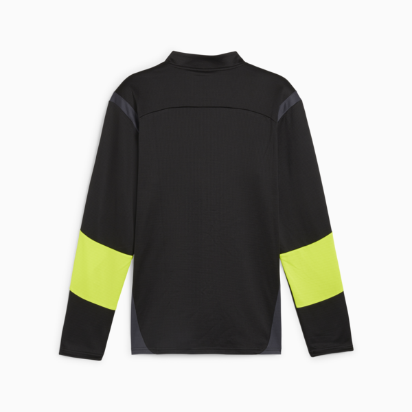 KING Pro Men's Football Quarter-zip Top, PUMA Black-Electric Lime, large-ZAF