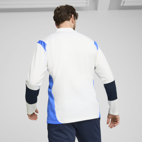 Playera con cierre de un cuarto de fútbol KING Pro para hombre, PUMA White-Bluemazing, large-MEX