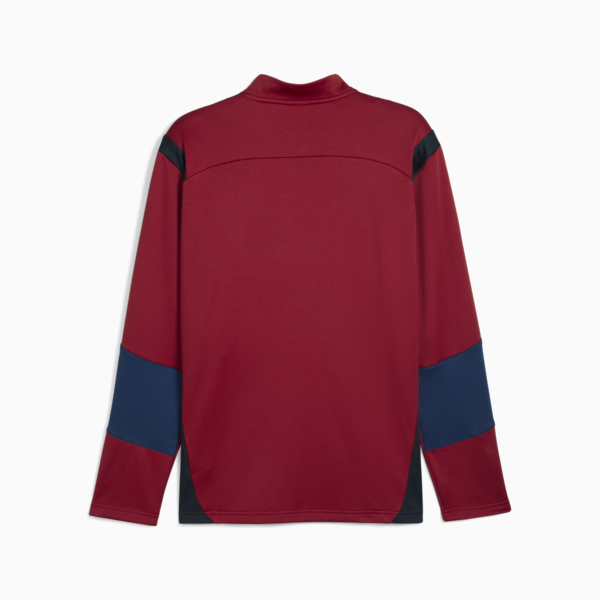 Playera con cierre de un cuarto de fútbol KING Pro para hombre, New Navy-Dark Crimson, large-MEX