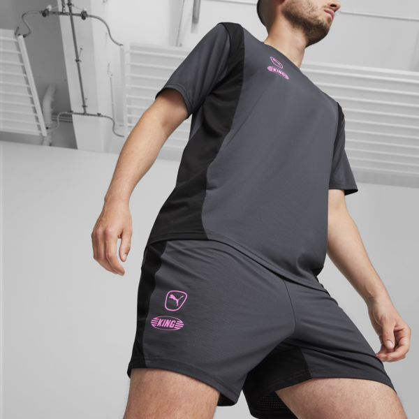 KING Pro Men's Football Shorts, Strong Gray-PUMA Black, large-ZAF