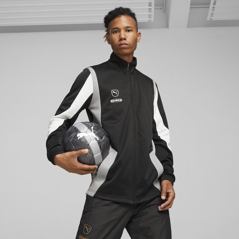 Men's PUMA KING Pro Football Jacket in Black/Gray size M