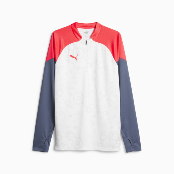 individualCUP Football Quarter-zip Top, PUMA White-Fire Orchid, large-ZAF