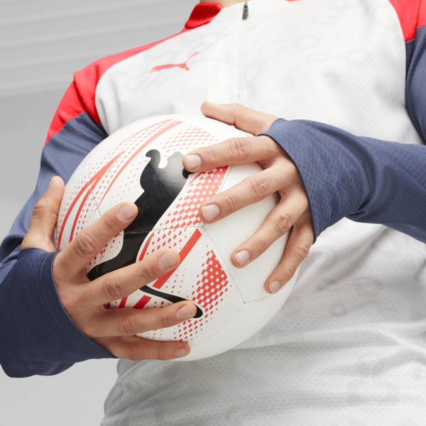 individualCUP Football Quarter-zip Top, PUMA White-Fire Orchid, large-ZAF