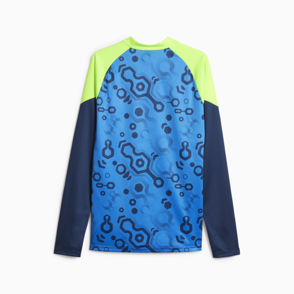 individualCUP Football Quarter-zip Top, Persian Blue-Pro Green, large-ZAF