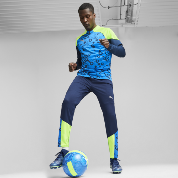 individualCUP Football Quarter-zip Top, Persian Blue-Pro Green, large-ZAF