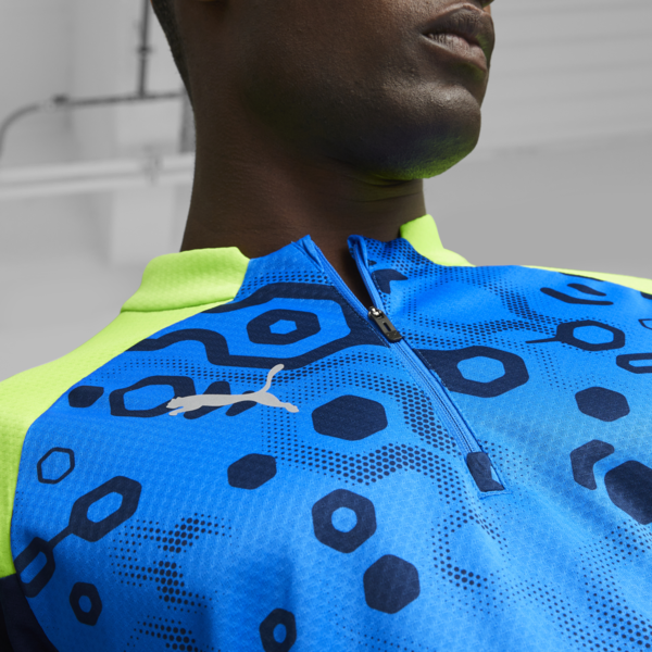 individualCUP Football Quarter-zip Top, Persian Blue-Pro Green, large-ZAF