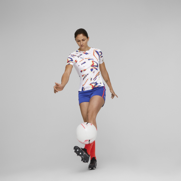 Camiseta de fútbol individual BLAZE para mujer, Fire Orchid-PUMA White, large-ARG