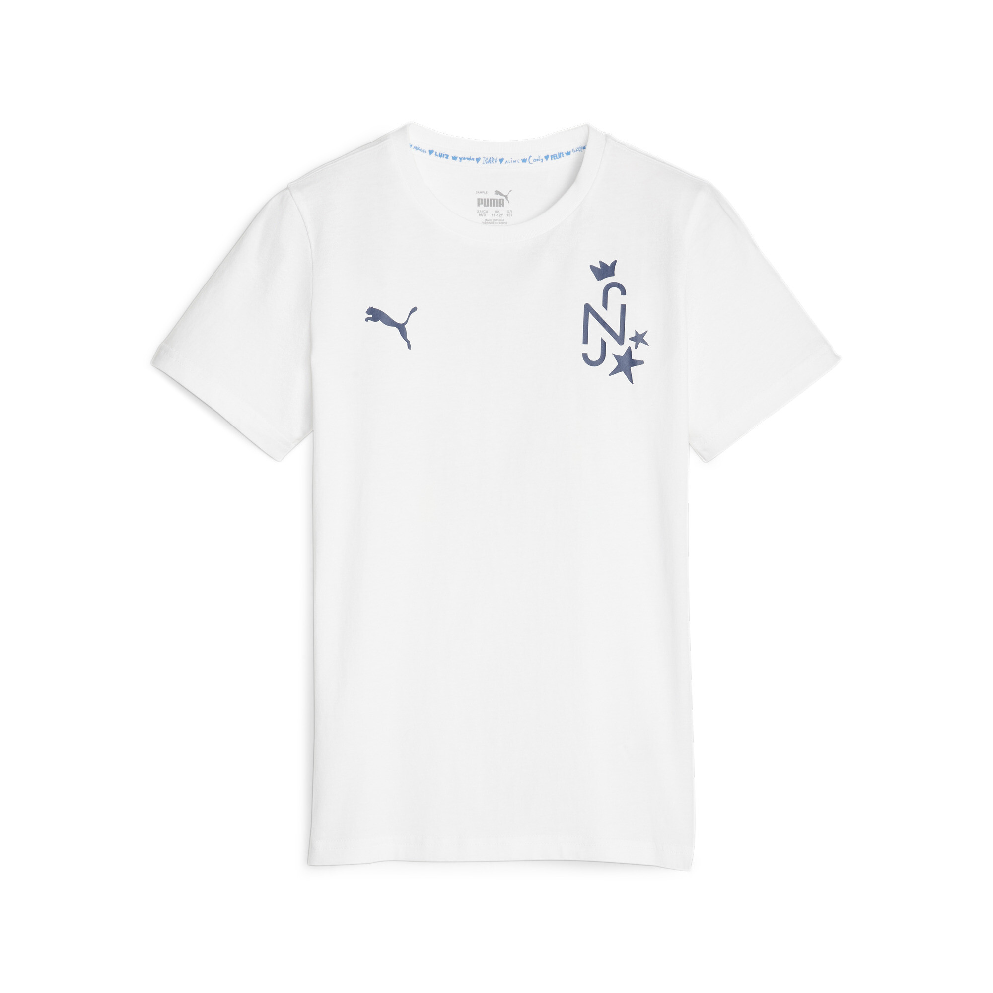 PUMA Neymar Jr Football T-Shirt In White, Size 11-12 Youth