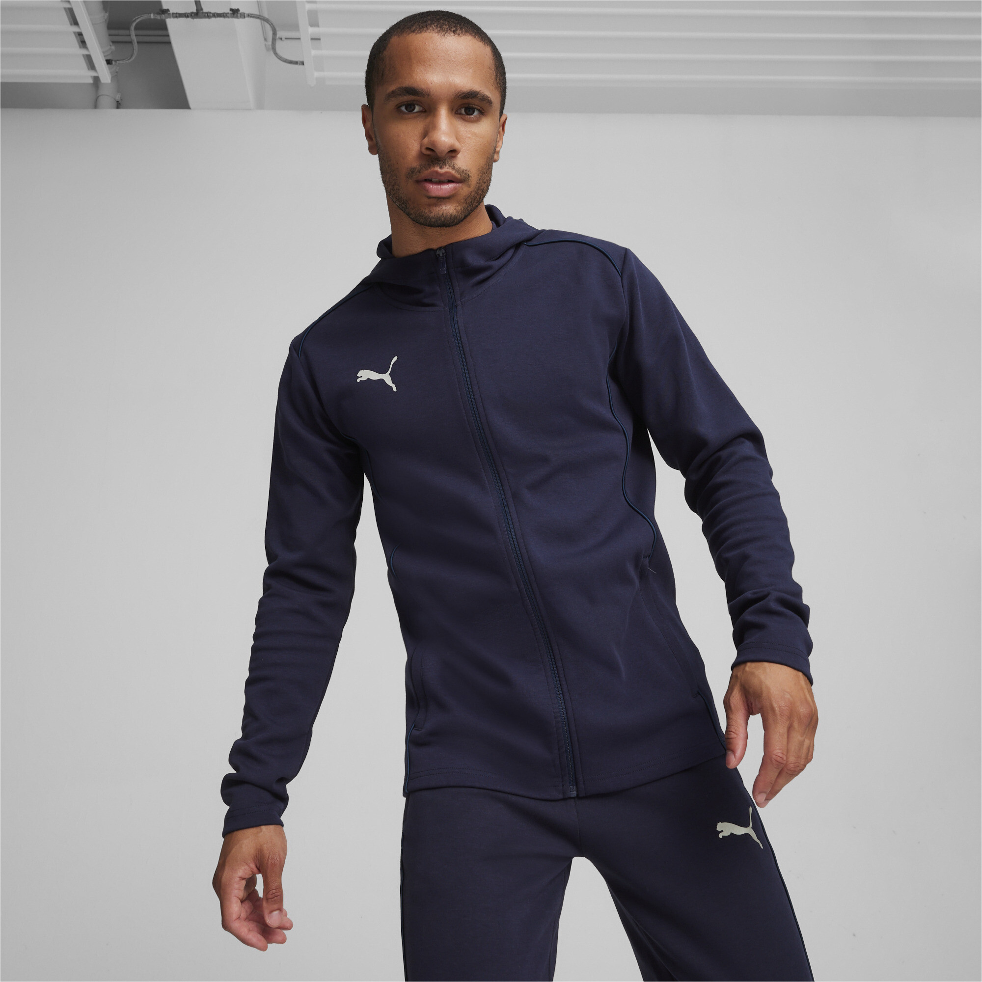 teamFINAL Casuals Football Erkek Kapüşonlu Ceket | Mavi | Puma