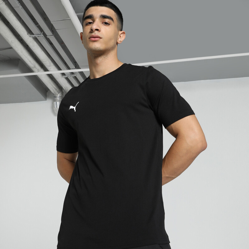 Men's PUMA teamGOAL Casuals Football T-shirt in White/Black size L