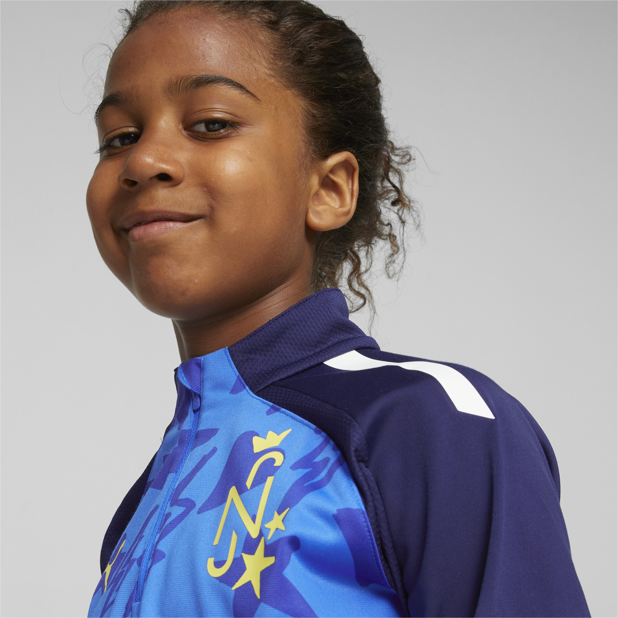 PUMA Neymar Jr Football Track Jacket In Blue, Size 13-14 Youth