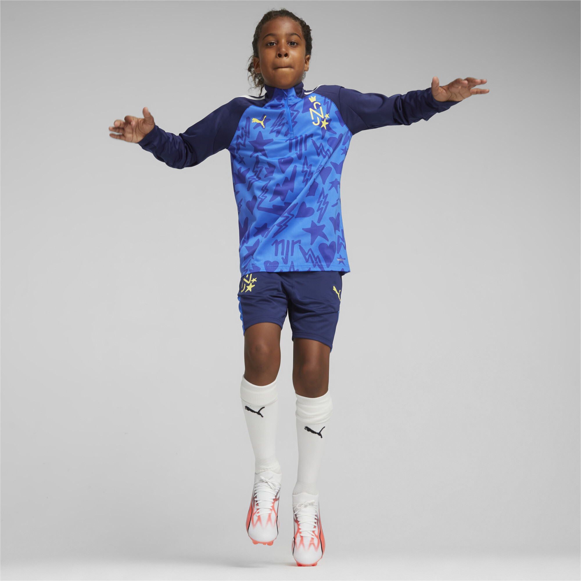 PUMA Neymar Jr Football Track Jacket In Blue, Size 5-6 Youth