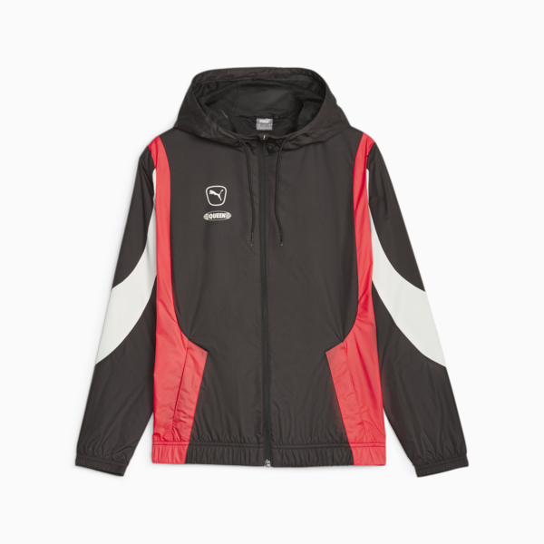 PUMA Queen Women's Football Jacket, PUMA Black-Fire Orchid-Warm White, large-ZAF