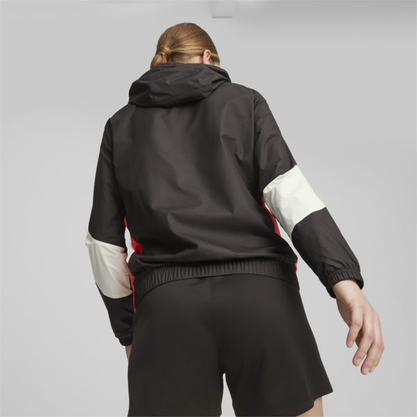 PUMA Queen Women's Football Jacket, PUMA Black-Fire Orchid-Warm White, large-ZAF