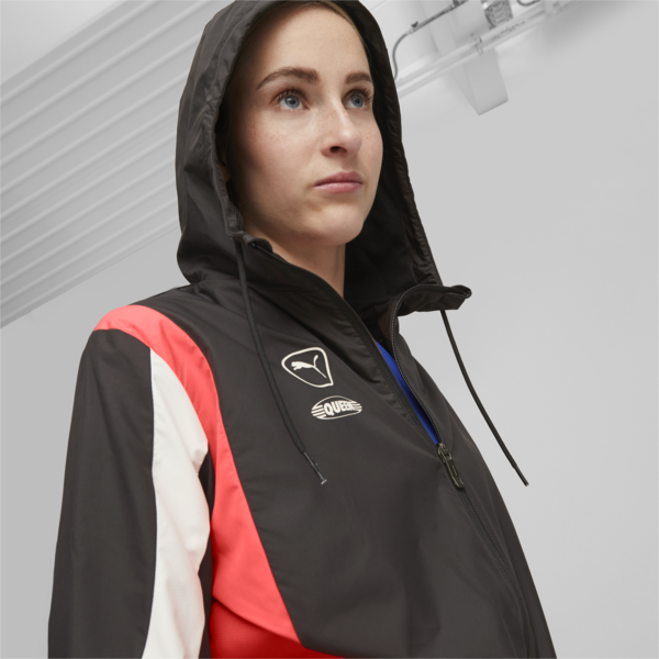 PUMA Queen Women's Football Jacket, PUMA Black-Fire Orchid-Warm White, large-ZAF