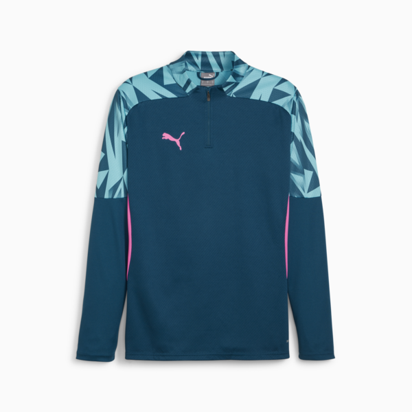 Camiseta de fútbol con cierre de 1/4 para hombre individualFINAL, Ocean Tropic-Bright Aqua, large-ARG