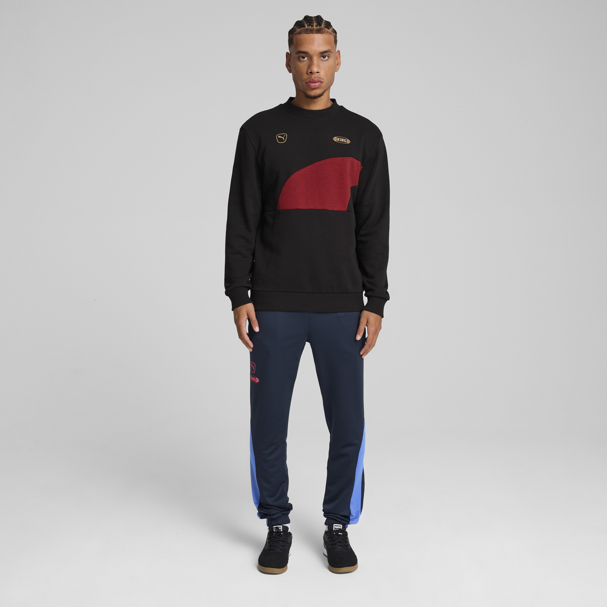 PUMA KING Top voetbalsweatshirt, Rood/Zwart
