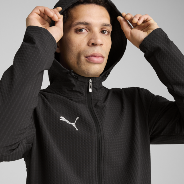 Campera de fútbol teamADDITIONS Softshell+ para hombre, PUMA Black-PUMA Silver, large-ARG