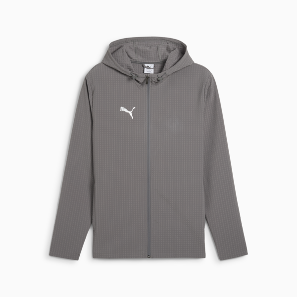 Campera de fútbol teamADDITIONS Softshell+ para hombre, Flat Medium Gray-PUMA Silver, large-ARG