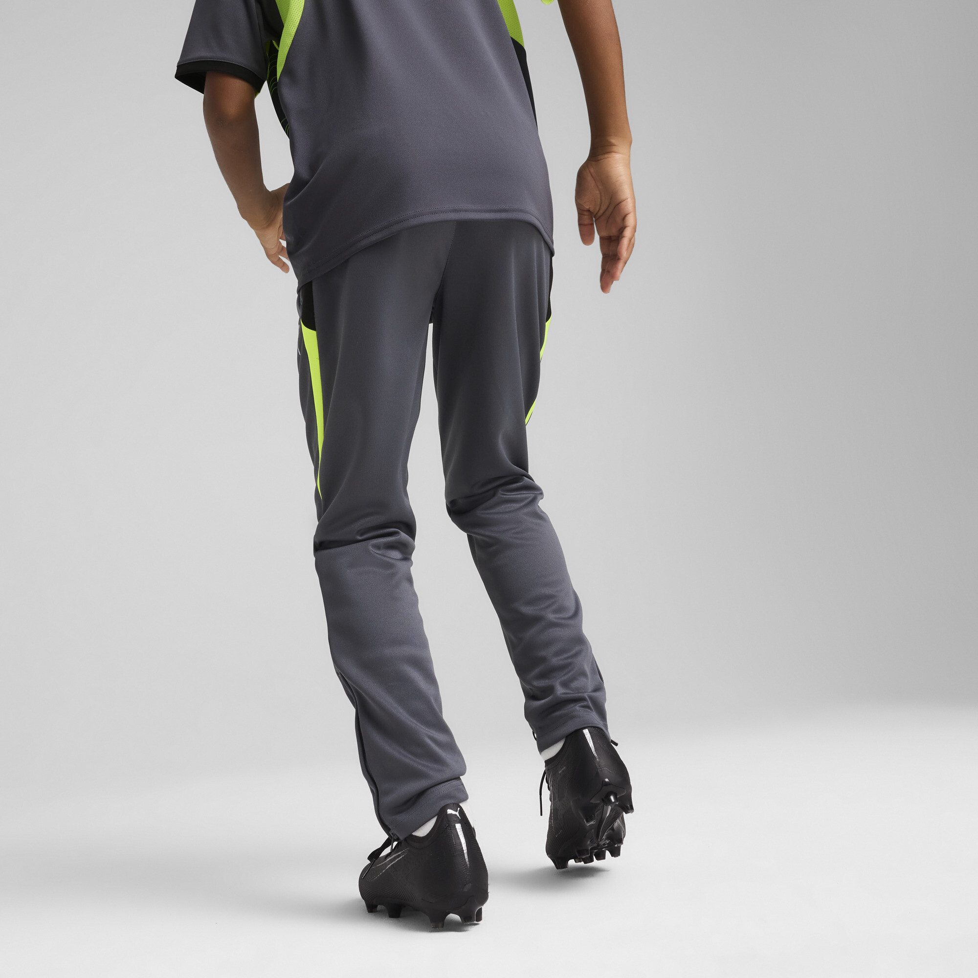 PUMA individualLIGA trainingsbroek, Grijs/Geel, Maat 13-14Y thumbnail 4