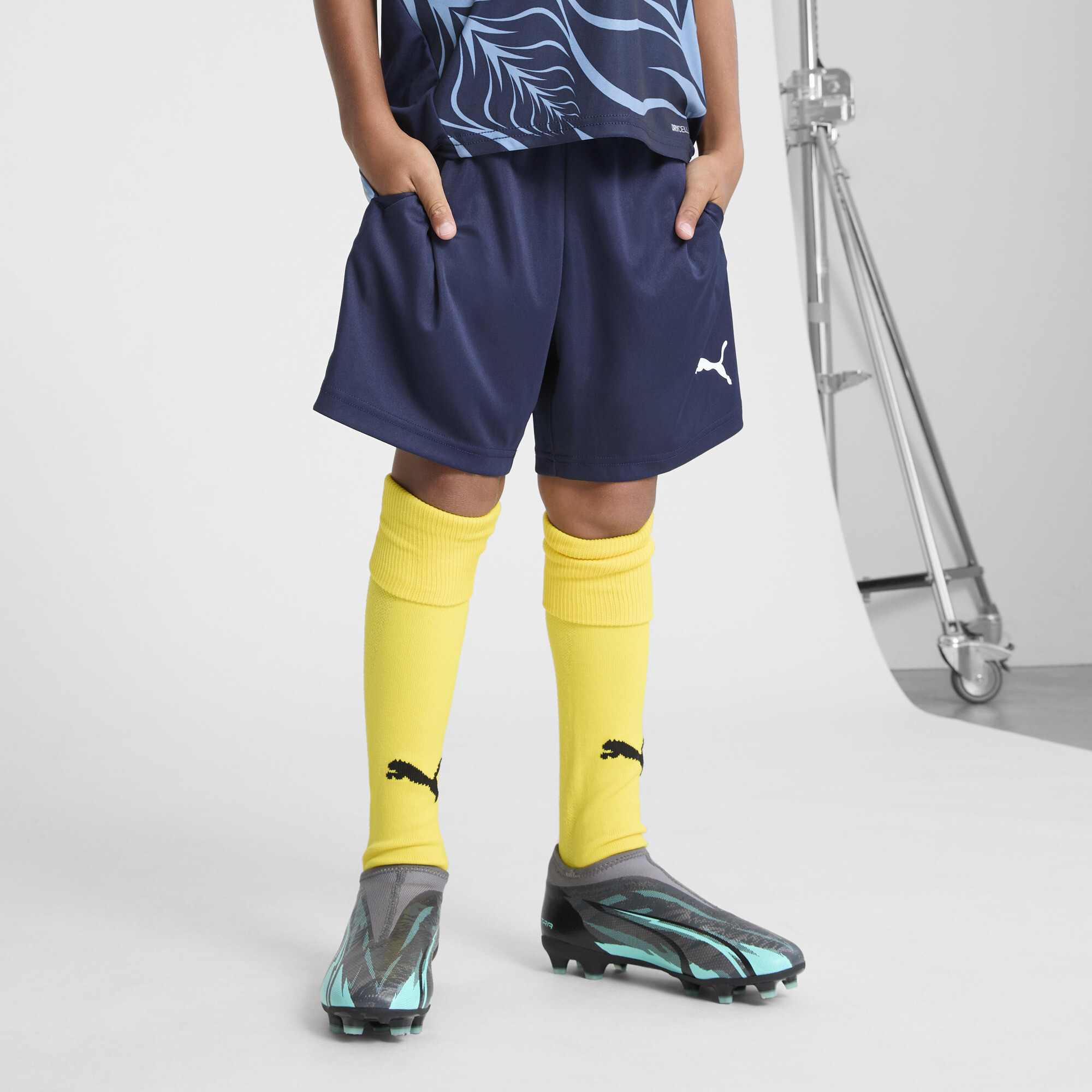 Puma individualFINAL Trainingsshorts Teenager Für Für Kinder | Mit Plain | Navy/White/Zen Blue | Größe: 11-12Y