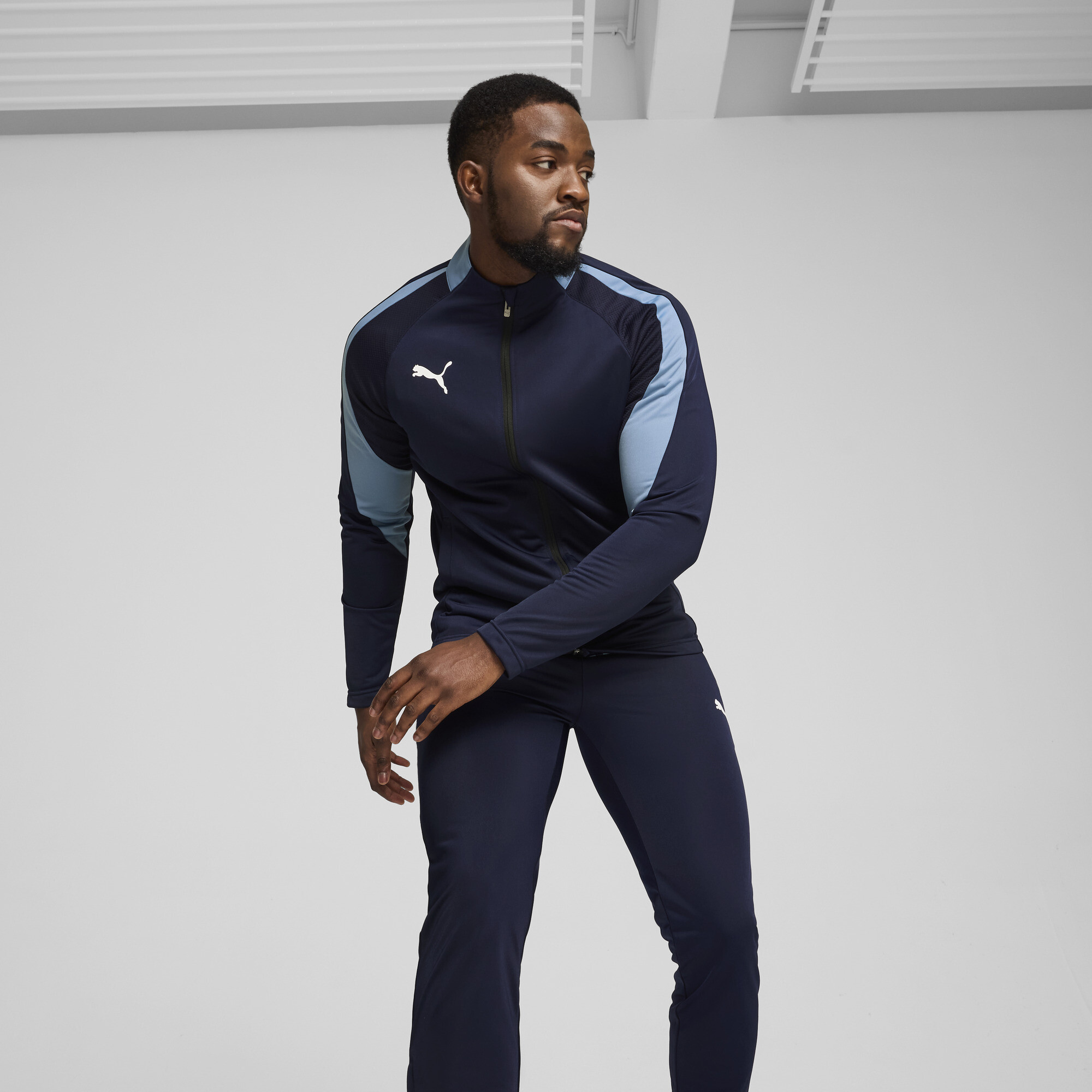 PUMA individualLIGA trainingspak voor Heren, Blauw/Wit, Maat XL thumbnail 6