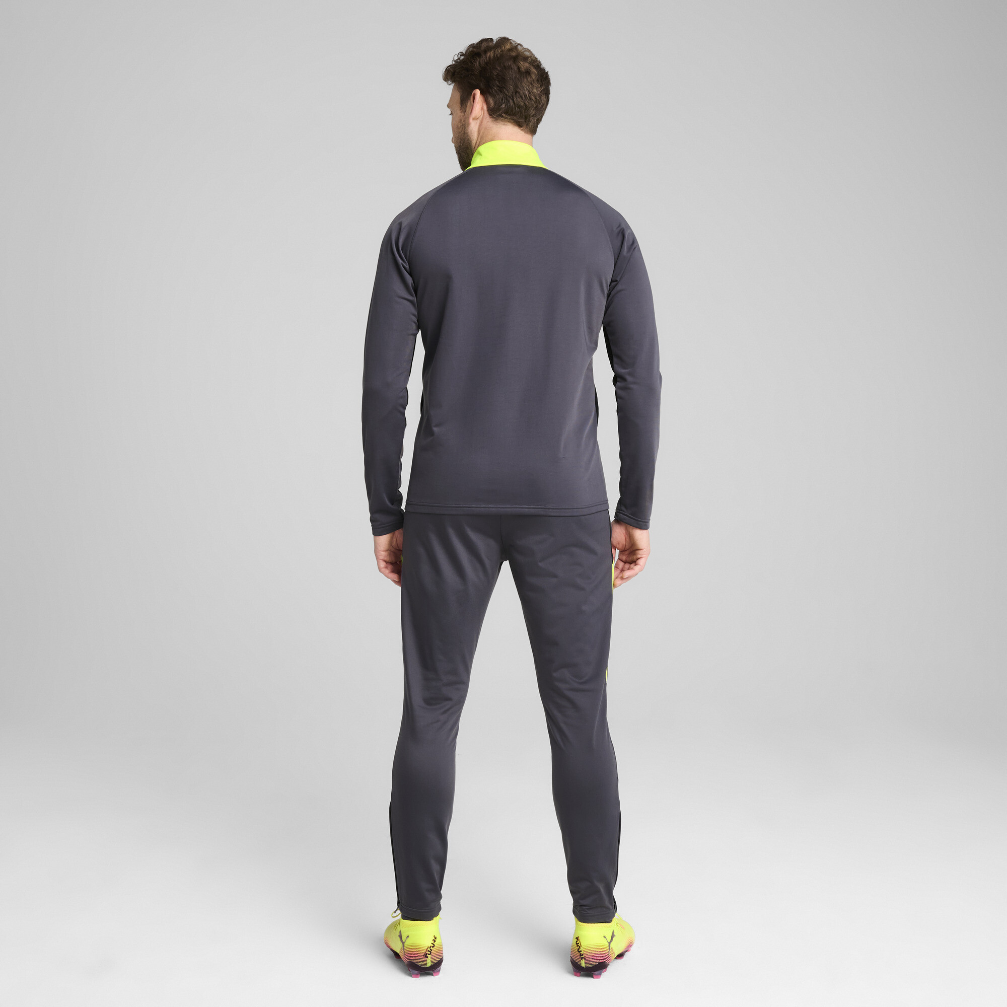 PUMA individualLIGA trainingspak voor Heren, Grijs/Geel, Maat XXL thumbnail 5