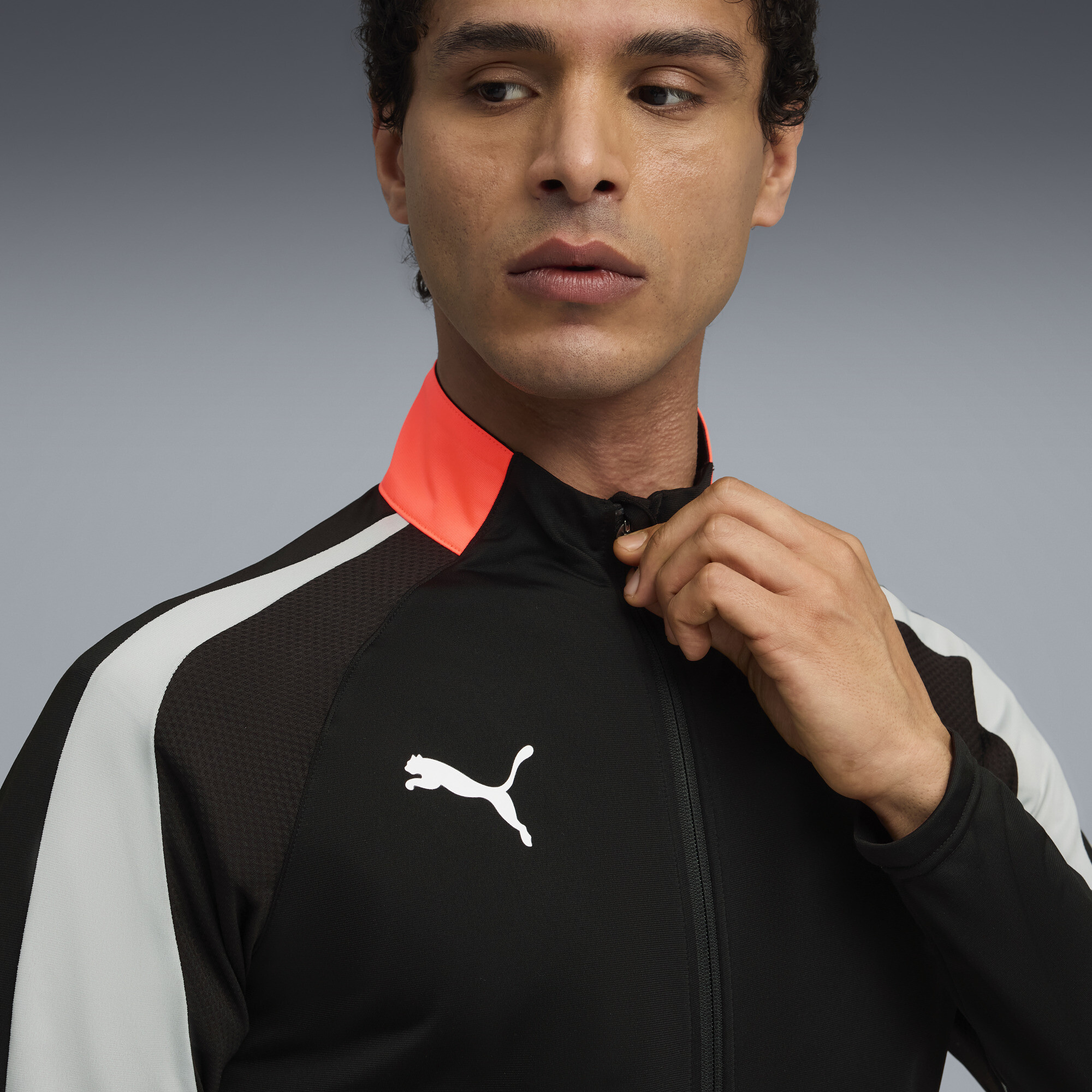 PUMA individualLIGA trainingspak voor Heren, Zwart/Grijs/Wit, Maat S thumbnail 7