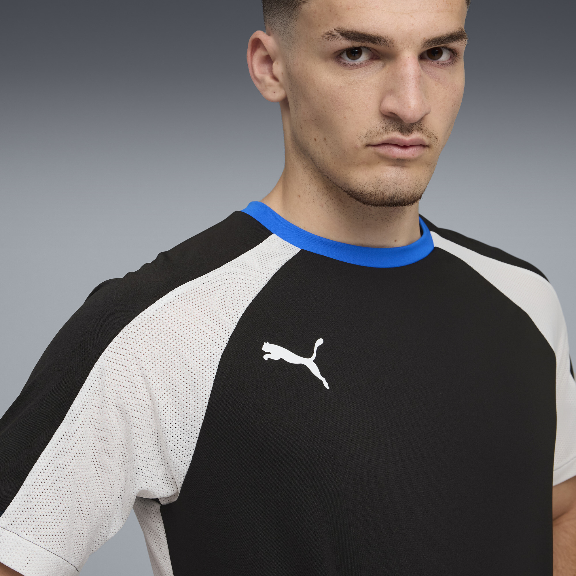 PUMA individualLIGA jersey voor Heren, Blauw/Zwart/Wit, Maat S thumbnail 5
