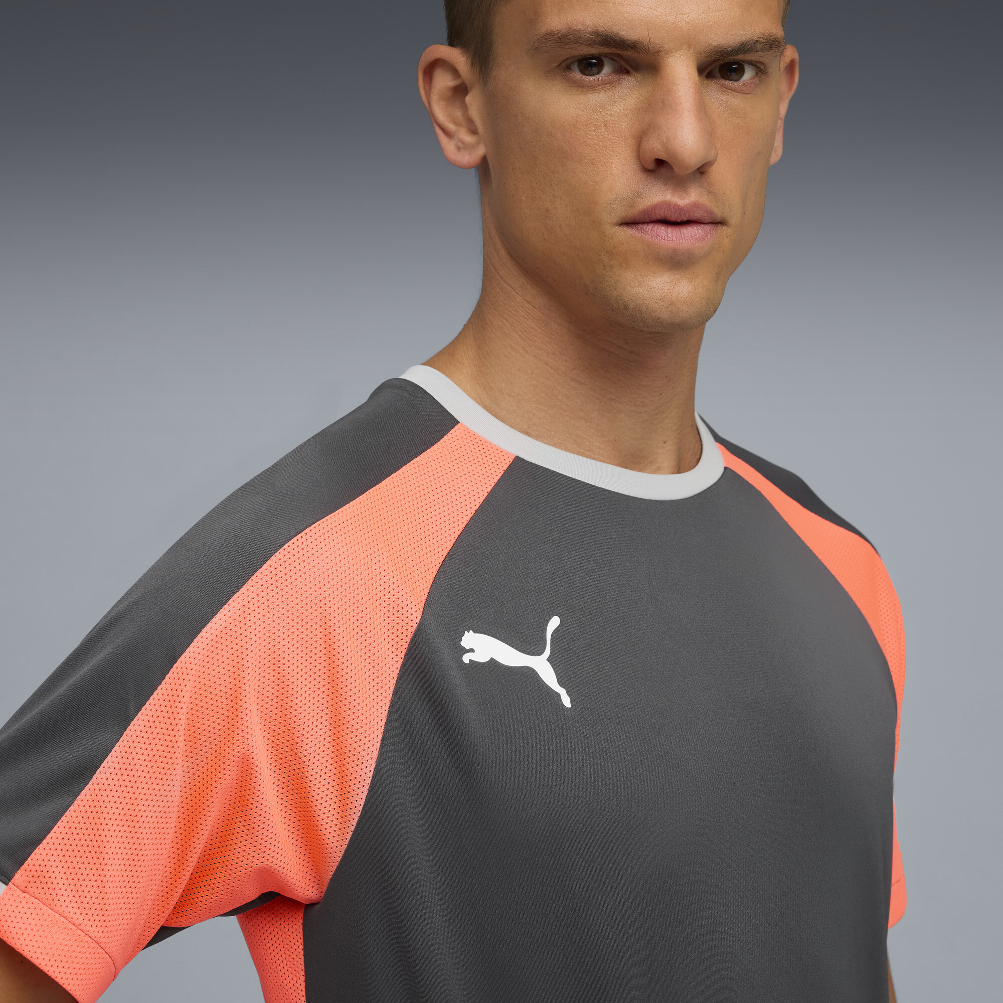 PUMA individualLIGA jersey voor Heren, Grijs/Rood/Wit, Maat XL thumbnail 5