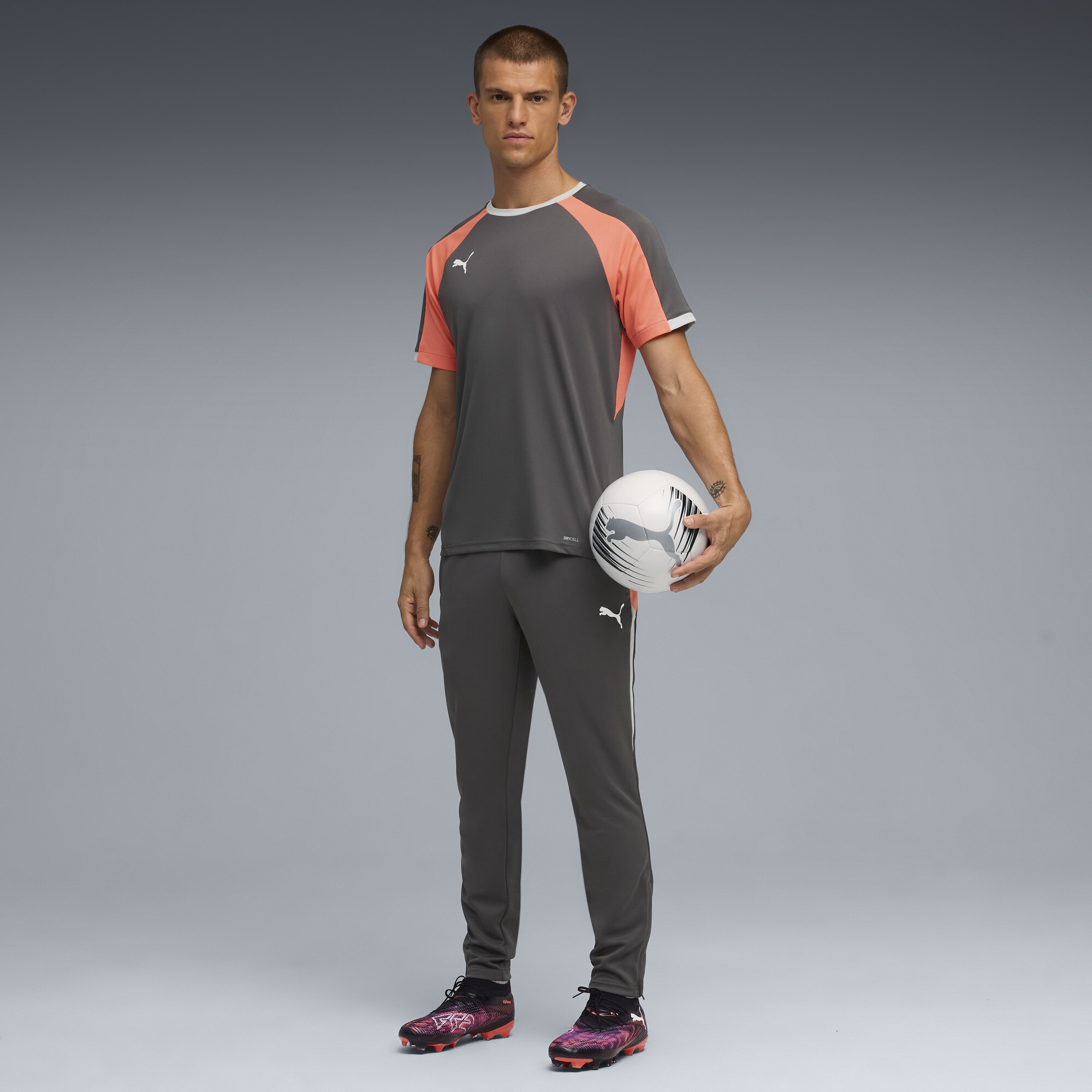 PUMA individualLIGA jersey voor Heren, Grijs/Rood/Wit, Maat XL thumbnail 4