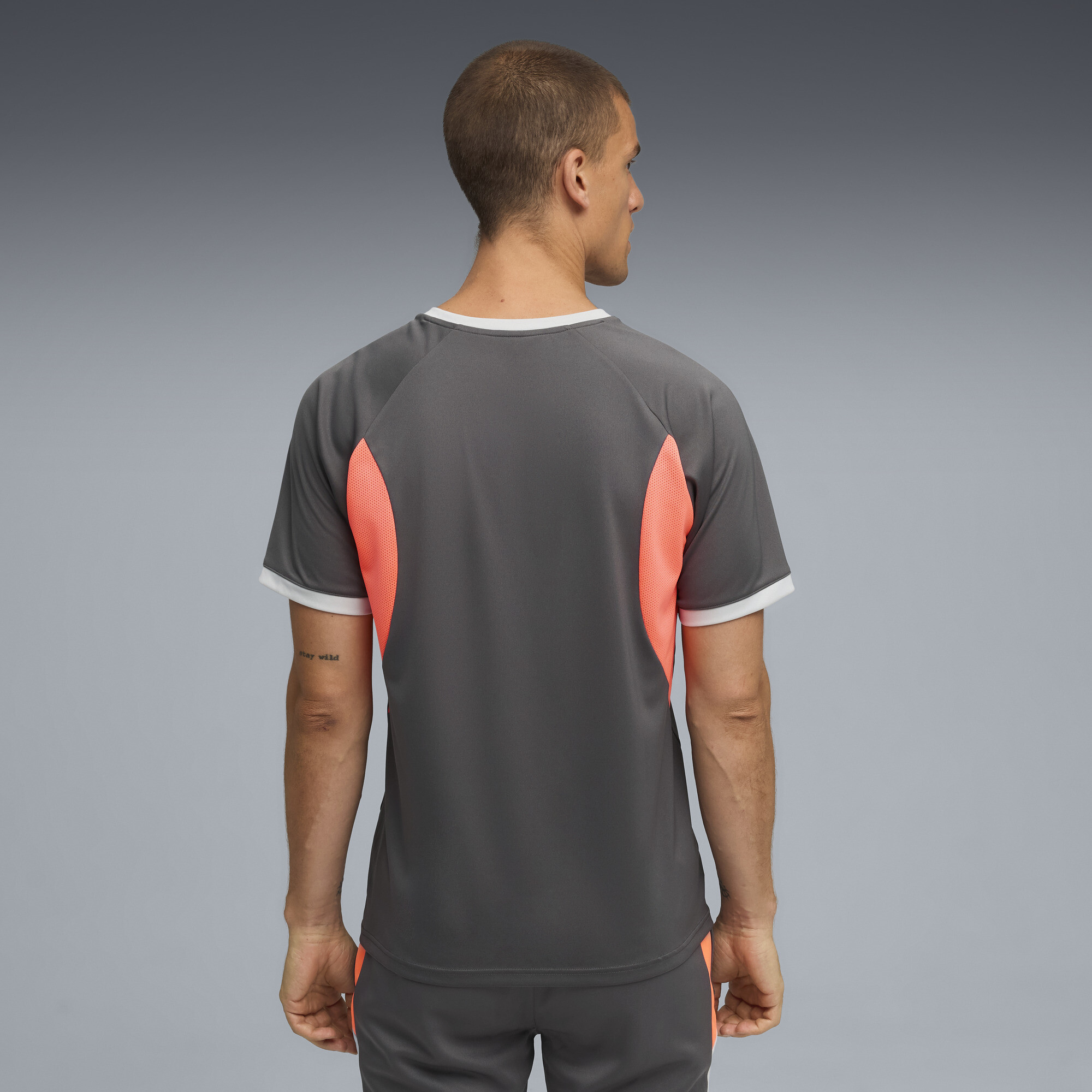 PUMA individualLIGA jersey voor Heren, Grijs/Rood/Wit, Maat XL thumbnail 3