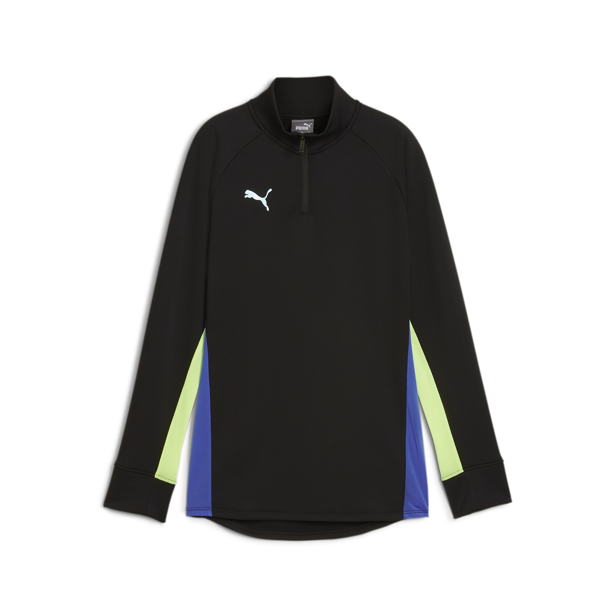 Puma individualBLAZE Top mit viertellangem Reißverschluss Damen | Mit Color Blocking | Black/Fizzy Apple | Größe: XL