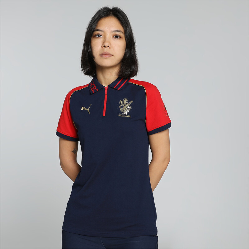 

Women's PUMA X Royal Challengers Bangalore Travel Polo, Black/red/blue