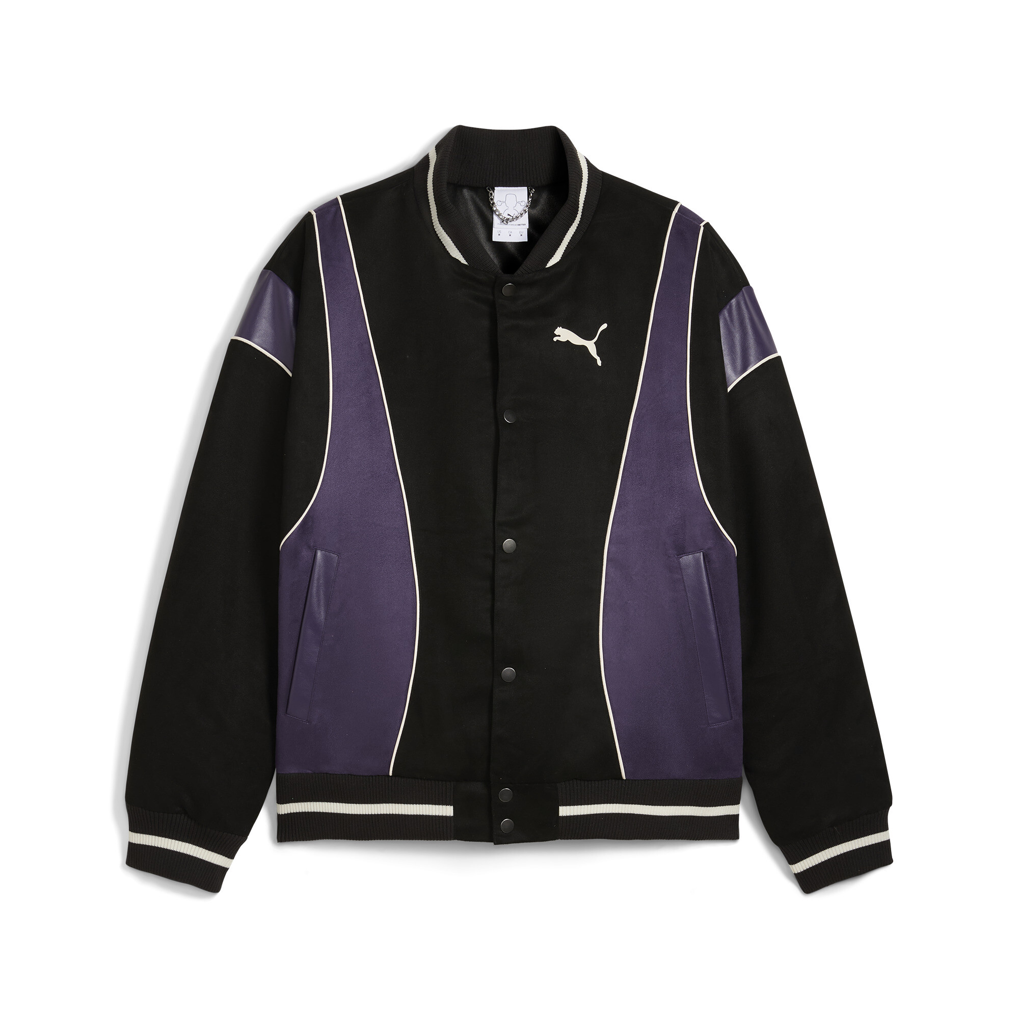 Men's Puma BADTTW Varsity Jacket, Black, Size XL, Clothing