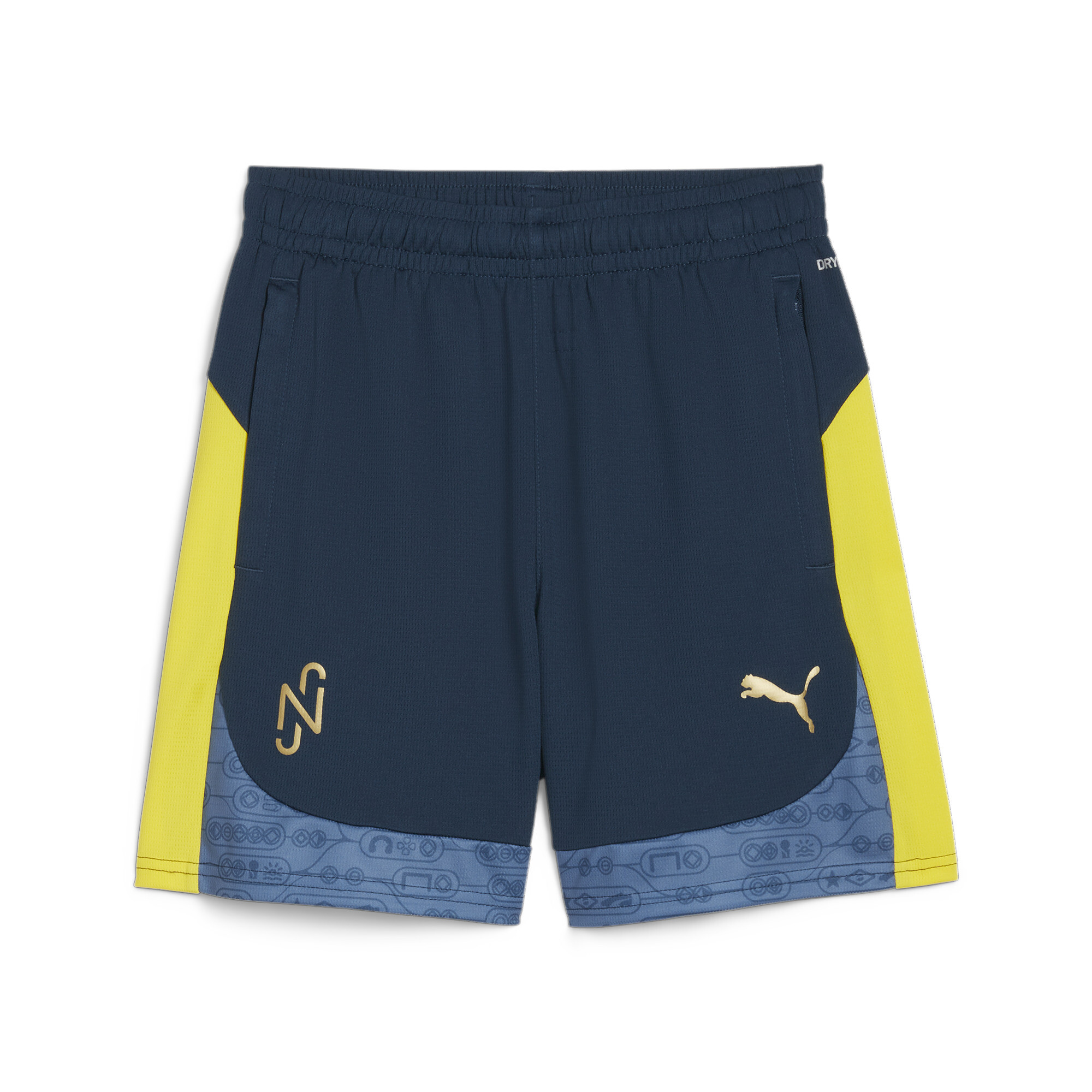 Puma Neymar JR "BNA" Trainingsshorts Teenager Für Für Kinder | Mit Print | Marine Blue/Pelé Yellow | Größe: 13-14Y