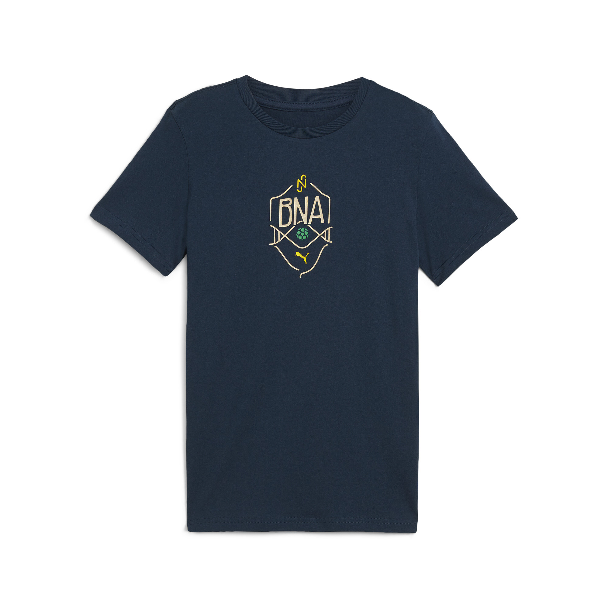 Puma Neymar JR "BNA" Logo T-Shirt Teenager Für Für Kinder | Mit Plain | Marine Blue/Sand Dune | Größe: 13-14Y